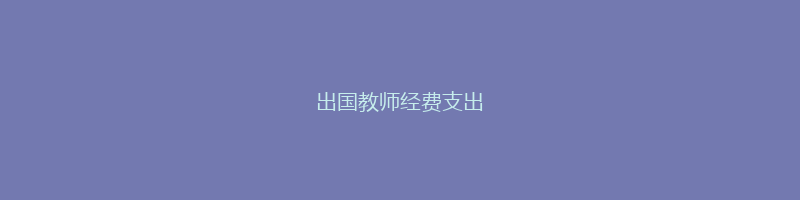 出国教师经费支出