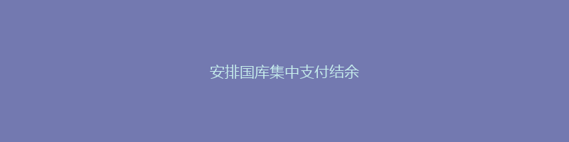 安排国库集中支付结余