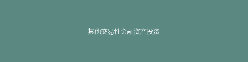 其他交易性金融资产投资